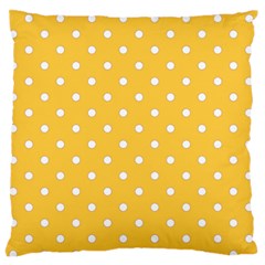 1950 Happy Summer Yellow White Dots Standard Flano Cushion Case (two Sides) by SomethingForEveryone