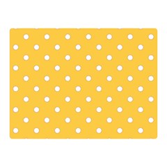 1950 Happy Summer Yellow White Dots Double Sided Flano Blanket (mini)  by SomethingForEveryone