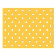 1950 Happy Summer Yellow White Dots Double Sided Flano Blanket (large)  by SomethingForEveryone