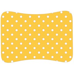 1950 Happy Summer Yellow White Dots Velour Seat Head Rest Cushion by SomethingForEveryone