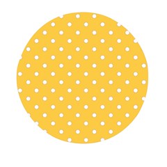 1950 Happy Summer Yellow White Dots Mini Round Pill Box by SomethingForEveryone