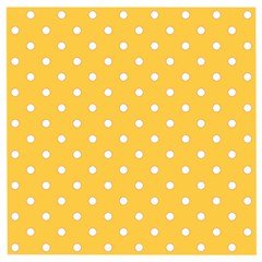 1950 Happy Summer Yellow White Dots Wooden Puzzle Square by SomethingForEveryone