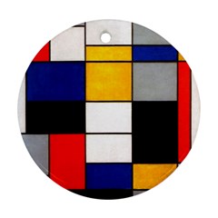 Composition A By Piet Mondrian Ornament (round) by maximumstreetcouture