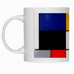 Composition A By Piet Mondrian White Mugs by maximumstreetcouture