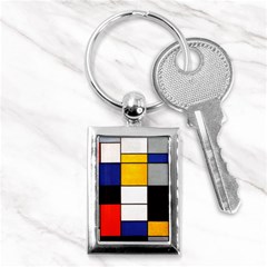 Composition A By Piet Mondrian Key Chain (rectangle) by maximumstreetcouture