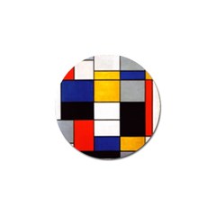 Composition A By Piet Mondrian Golf Ball Marker by maximumstreetcouture