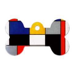 Composition A By Piet Mondrian Dog Tag Bone (two Sides) by maximumstreetcouture