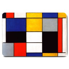 Composition A By Piet Mondrian Large Doormat  by maximumstreetcouture