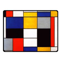 Composition A By Piet Mondrian Double Sided Fleece Blanket (small)  by maximumstreetcouture