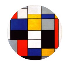 Composition A By Piet Mondrian Mini Round Pill Box by maximumstreetcouture