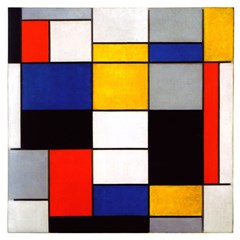 Composition A By Piet Mondrian Wooden Puzzle Square by maximumstreetcouture