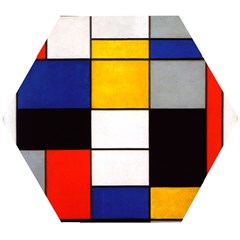 Composition A By Piet Mondrian Wooden Puzzle Hexagon by maximumstreetcouture