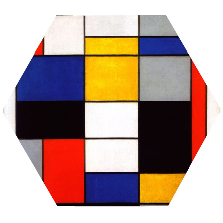 Composition A By Piet Mondrian Wooden Puzzle Hexagon