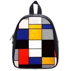 Composition A By Piet Mondrian School Bag (small) by maximumstreetcouture