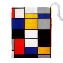 Composition A By Piet Mondrian Drawstring Pouch (4xl) by maximumstreetcouture