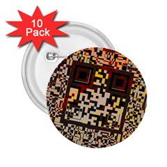 Root Humanity Bar And Qr Code Combo In Brown 2 25  Buttons (10 Pack)  by WetdryvacsLair