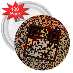 Root Humanity Bar And Qr Code Combo In Brown 3  Buttons (100 Pack)  by WetdryvacsLair