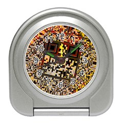 Root Humanity Bar And Qr Code Combo In Brown Travel Alarm Clock by WetdryvacsLair