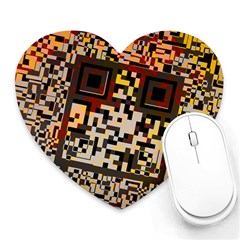 Root Humanity Bar And Qr Code Combo In Brown Heart Mousepads by WetdryvacsLair