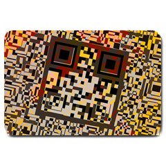 Root Humanity Bar And Qr Code Combo In Brown Large Doormat  by WetdryvacsLair