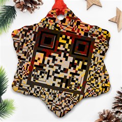 Root Humanity Bar And Qr Code Combo In Brown Ornament (snowflake) by WetdryvacsLair