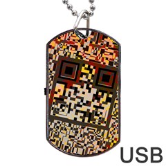 Root Humanity Bar And Qr Code Combo In Brown Dog Tag Usb Flash (one Side) by WetdryvacsLair