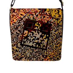 Root Humanity Bar And Qr Code Combo In Brown Flap Closure Messenger Bag (l) by WetdryvacsLair