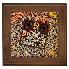 Root Humanity Bar And Qr Code Flash Orange And Purple Framed Tile by WetdryvacsLair