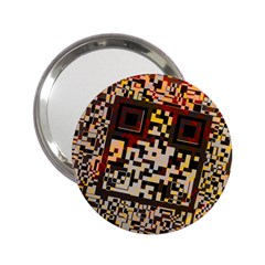 Root Humanity Bar And Qr Code Flash Orange And Purple 2 25  Handbag Mirrors by WetdryvacsLair