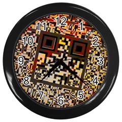 Root Humanity Bar And Qr Code Flash Orange And Purple Wall Clock (black) by WetdryvacsLair