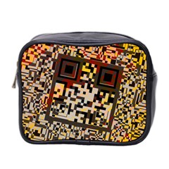 Root Humanity Bar And Qr Code Flash Orange And Purple Mini Toiletries Bag (two Sides) by WetdryvacsLair