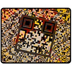 Root Humanity Bar And Qr Code Flash Orange And Purple Fleece Blanket (medium)  by WetdryvacsLair