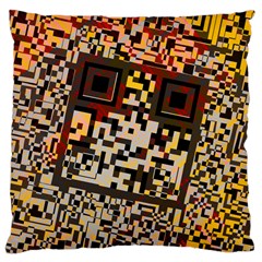 Root Humanity Bar And Qr Code Flash Orange And Purple Large Cushion Case (one Side) by WetdryvacsLair