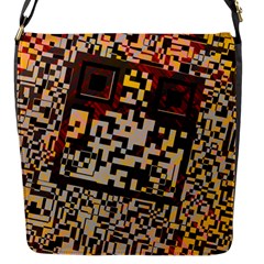 Root Humanity Bar And Qr Code Flash Orange And Purple Flap Closure Messenger Bag (s) by WetdryvacsLair