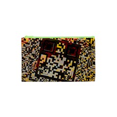 Root Humanity Bar And Qr Code Flash Orange And Purple Cosmetic Bag (xs) by WetdryvacsLair