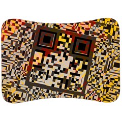 Root Humanity Bar And Qr Code Flash Orange And Purple Velour Seat Head Rest Cushion by WetdryvacsLair