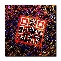 Root Humanity Bar And Qr Code In Flash Orange And Purple Tile Coaster by WetdryvacsLair