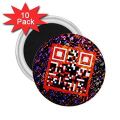 Root Humanity Bar And Qr Code In Flash Orange And Purple 2 25  Magnets (10 Pack)  by WetdryvacsLair