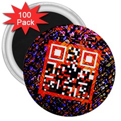 Root Humanity Bar And Qr Code In Flash Orange And Purple 3  Magnets (100 Pack) by WetdryvacsLair