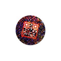 Root Humanity Bar And Qr Code In Flash Orange And Purple Golf Ball Marker by WetdryvacsLair