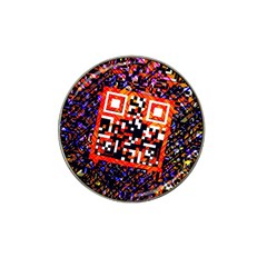 Root Humanity Bar And Qr Code In Flash Orange And Purple Hat Clip Ball Marker by WetdryvacsLair