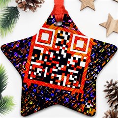 Root Humanity Bar And Qr Code In Flash Orange And Purple Star Ornament (two Sides) by WetdryvacsLair