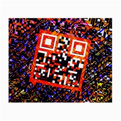 Root Humanity Bar And Qr Code In Flash Orange And Purple Small Glasses Cloth (2 Sides) by WetdryvacsLair