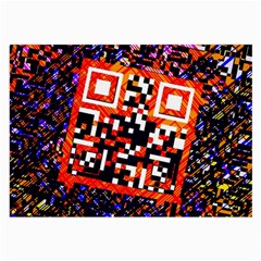 Root Humanity Bar And Qr Code In Flash Orange And Purple Large Glasses Cloth by WetdryvacsLair