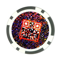 Root Humanity Bar And Qr Code In Flash Orange And Purple Poker Chip Card Guard by WetdryvacsLair