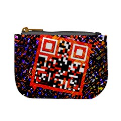 Root Humanity Bar And Qr Code In Flash Orange And Purple Mini Coin Purse by WetdryvacsLair