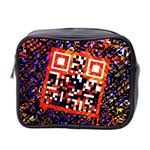 Root Humanity Bar And Qr Code in Flash Orange and Purple Mini Toiletries Bag (Two Sides) Front