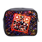 Root Humanity Bar And Qr Code in Flash Orange and Purple Mini Toiletries Bag (Two Sides) Back