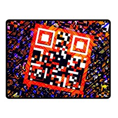 Root Humanity Bar And Qr Code In Flash Orange And Purple Fleece Blanket (small) by WetdryvacsLair