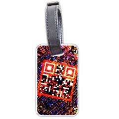 Root Humanity Bar And Qr Code In Flash Orange And Purple Luggage Tag (one Side) by WetdryvacsLair